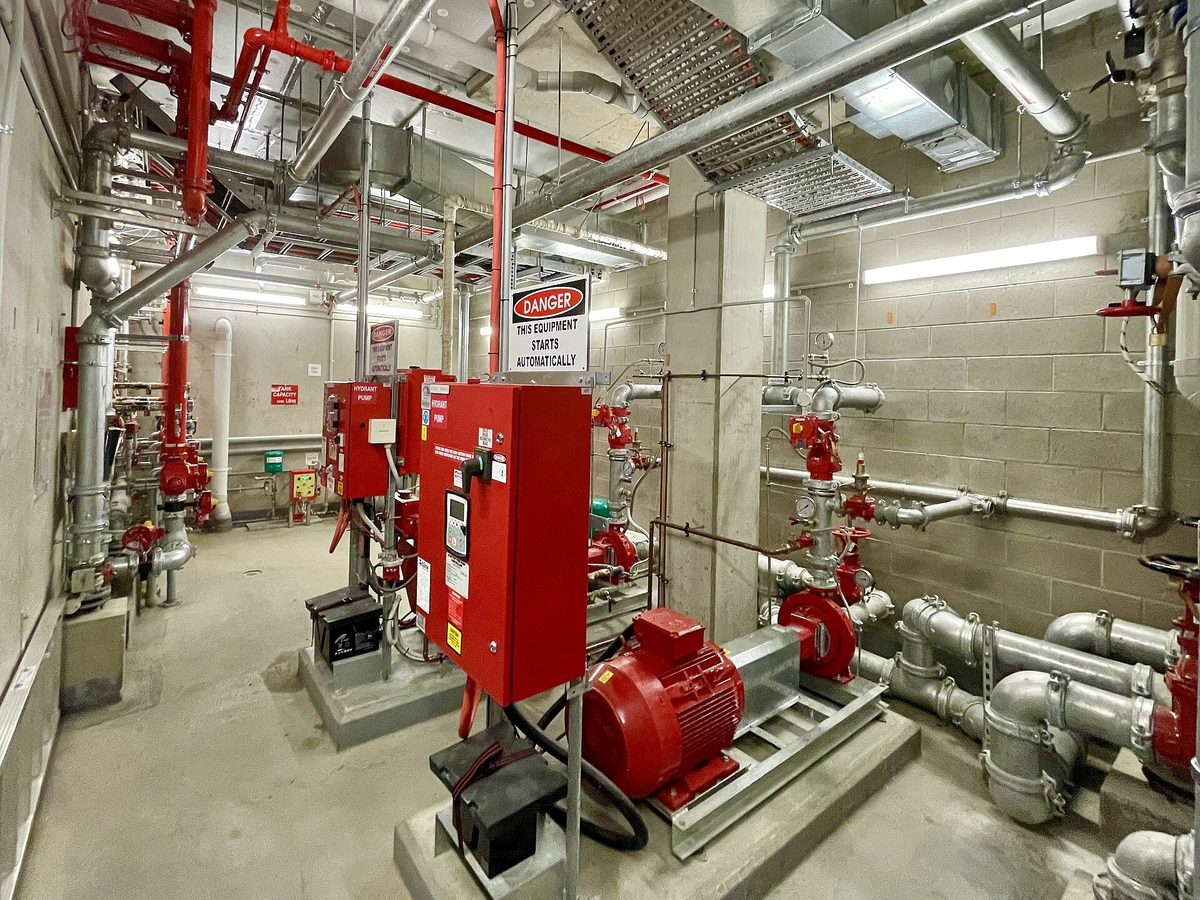 Fire pump skids and fire systems