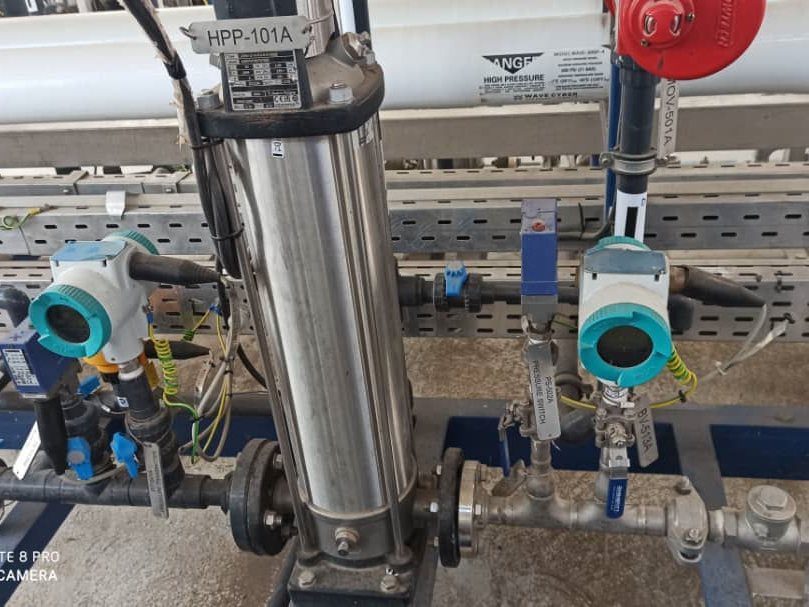 Transmitters on a pump discharge line
