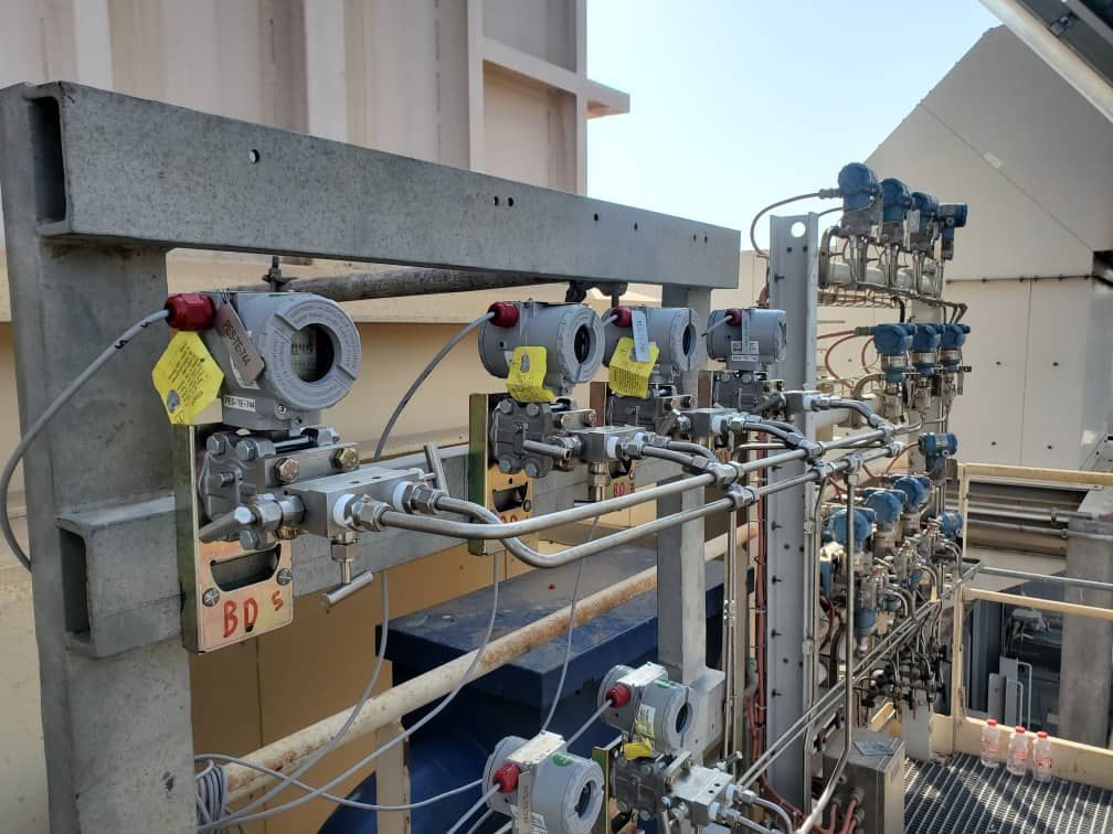 Instrument manifold and transmitters on a process skid