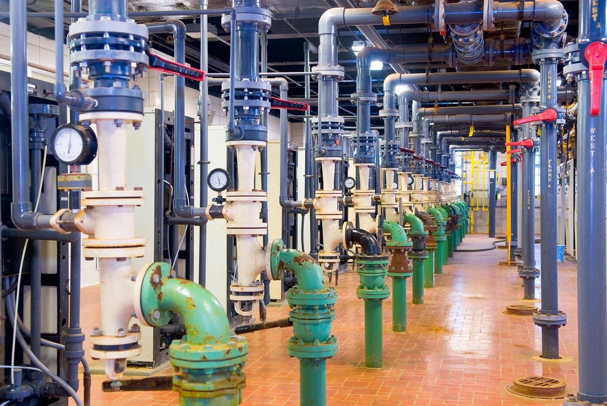 Water treatment pipe gallery